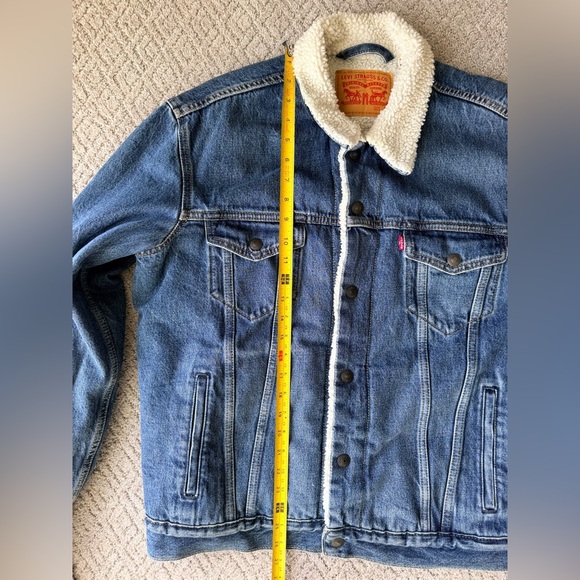 Levi's- Mens Type III Denim Jean Trucker Jacket Fleeced Lined. Size Large - Picture 10 of 11